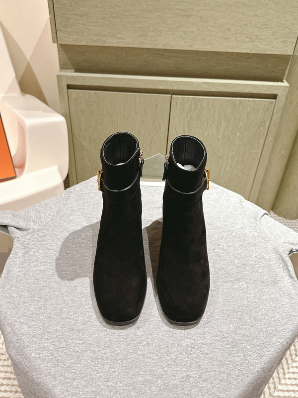 HM Jill Ankle Boot 65mm Black Suede 974679