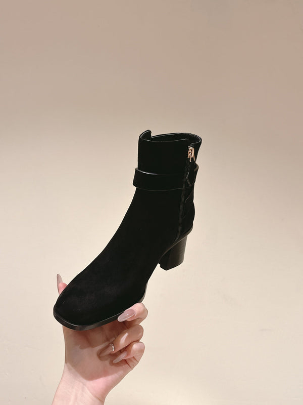HM Jill Ankle Boot 65mm Black Suede 974679