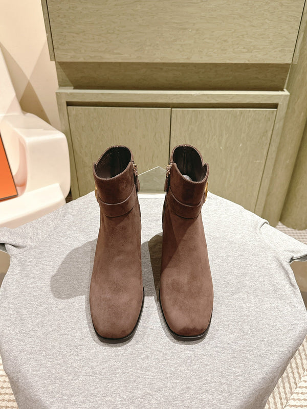 HM Jill Ankle Boot 65mm Brown Chocolate Suede 974680