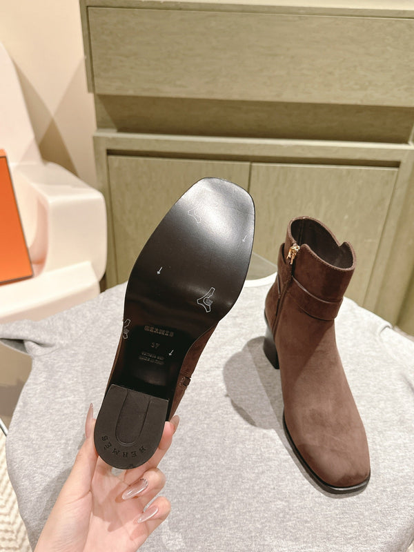 HM Jill Ankle Boot 65mm Brown Chocolate Suede 974680