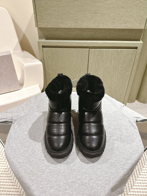 Jimmy Xan Toffee Ankle Boots Black Shearling Leather 533013