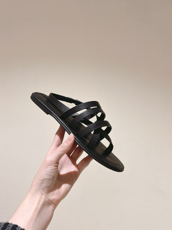 The Row Line Sandals Black Sheepskin 451280