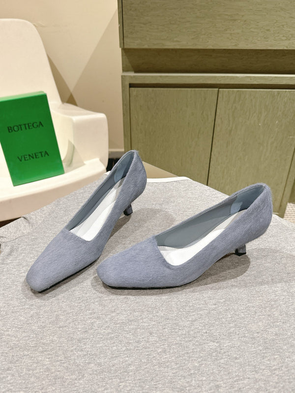 BV Kitten Heels Pumps 45mm Grey Horsehair 448413