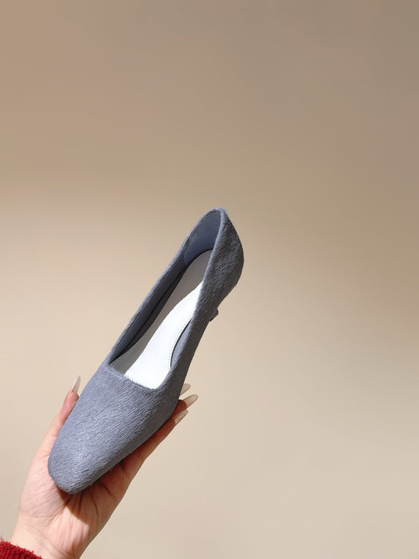BV Kitten Heels Pumps 45mm Grey Horsehair 448413