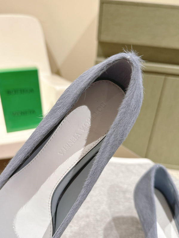 BV Kitten Heels Pumps 45mm Grey Horsehair 448413