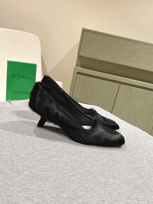 BV Kitten Heels Pumps 45mm Black Horsehair 448414