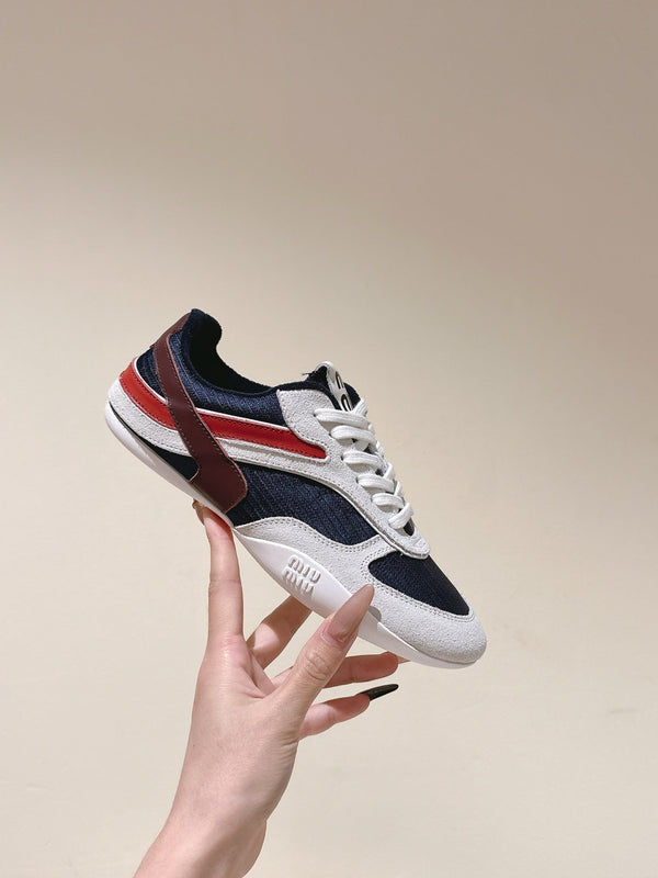 Miu Gymnasium Sneakers Technical Fabric & Suede 445726