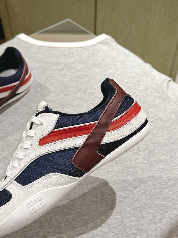 Miu Gymnasium Sneakers Technical Fabric & Suede 445726