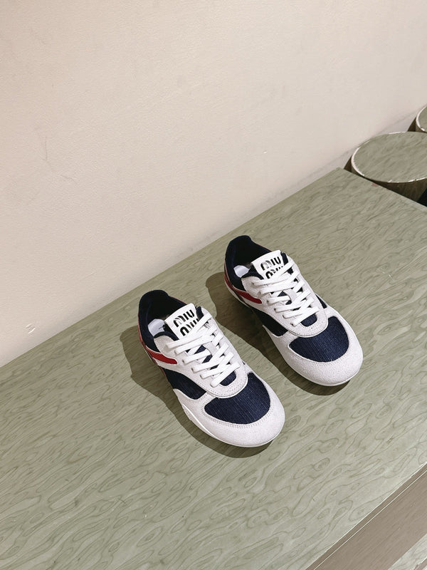 Miu Gymnasium Sneakers Technical Fabric & Suede 445726