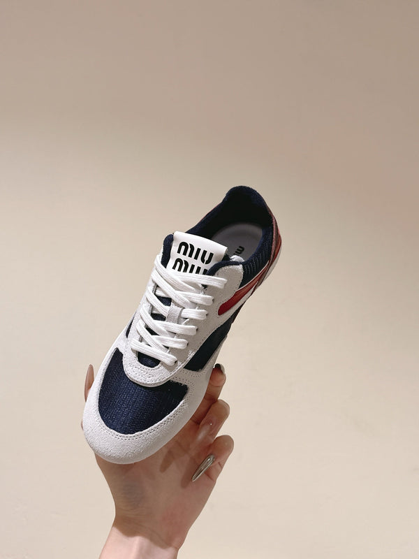 Miu Gymnasium Sneakers Technical Fabric & Suede 445726