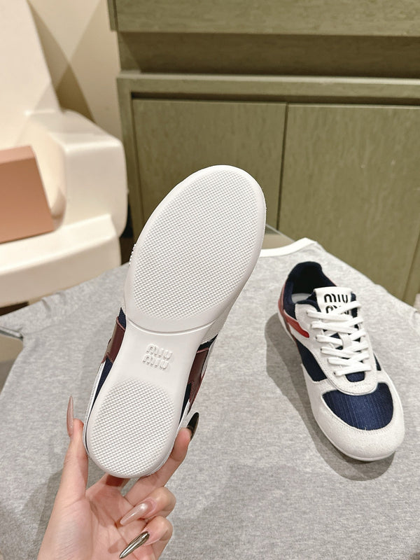 Miu Gymnasium Sneakers Technical Fabric & Suede 445726