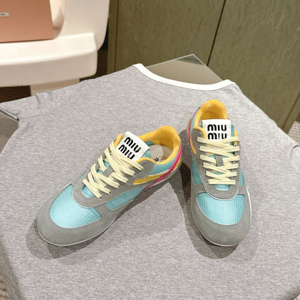 Miu Gymnasium Sneakers Mulitcolor Technical Fabric & Suede 445727