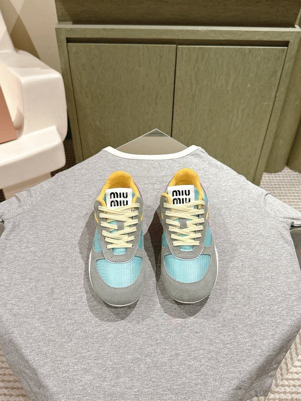 Miu Gymnasium Sneakers Mulitcolor Technical Fabric & Suede 445727