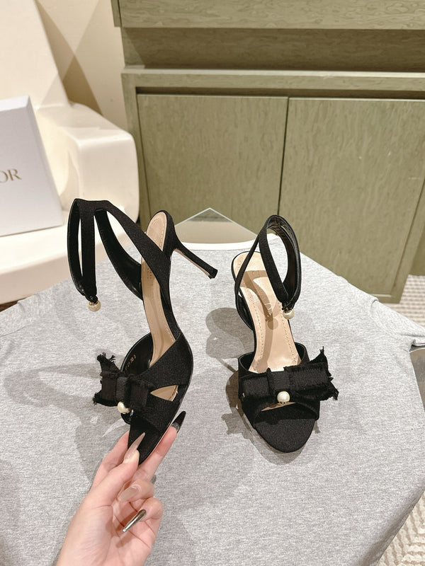 CD 25 Or Adiorable Heeled Sandal Tassel Grosgrain 241756