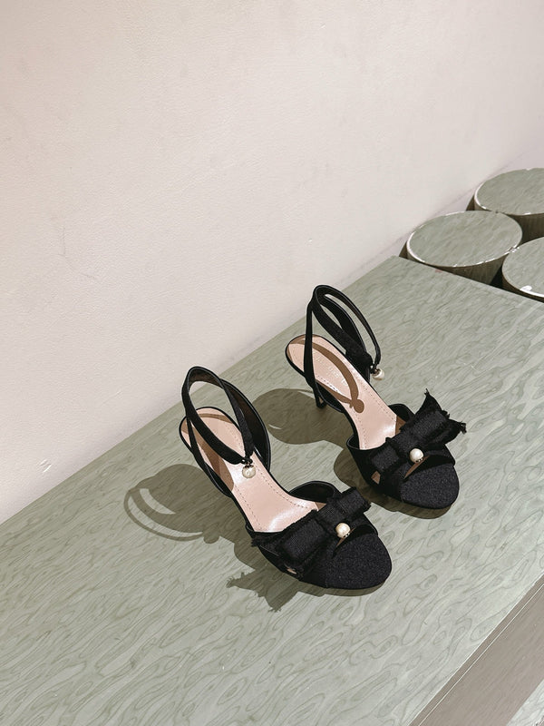 CD 25 Or Adiorable Heeled Sandal Tassel Grosgrain 241756