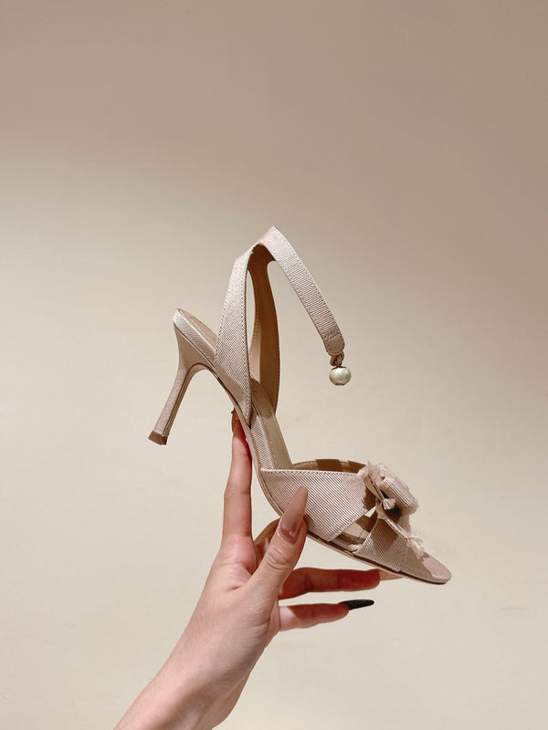 CD 25 Or Adiorable Heeled Sandal Tassel Grosgrain 241756