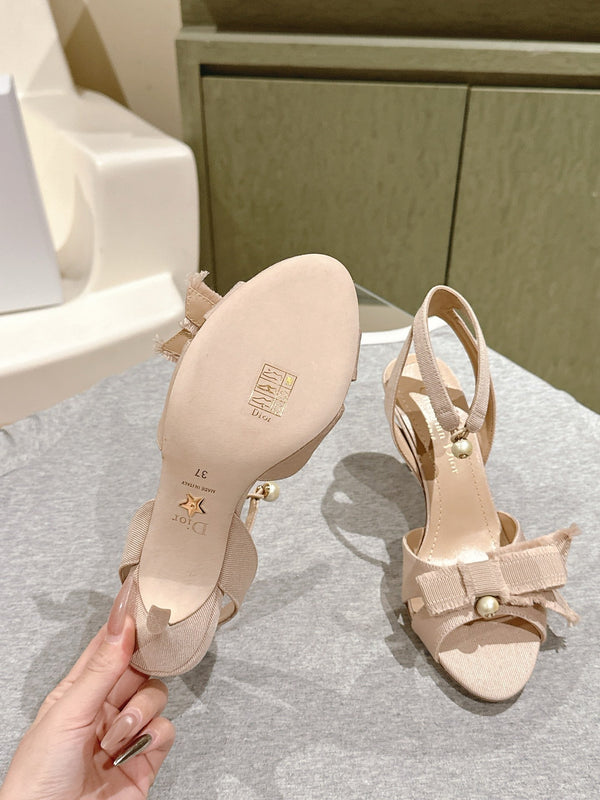 CD 25 Or Adiorable Heeled Sandal Tassel Grosgrain 241756