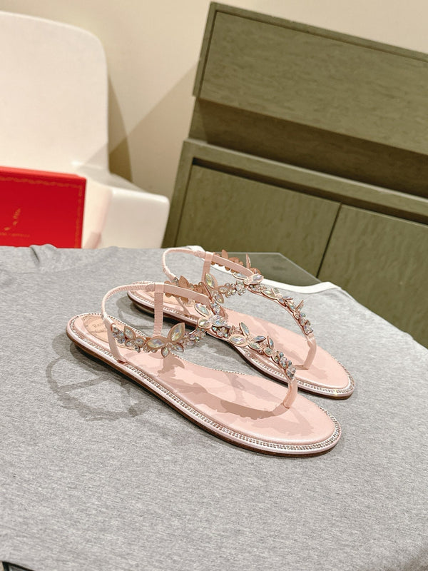 RC 25 Thong Snake-Shaped Popular Fairy Sandals Pink Silk Rhinestones 268064