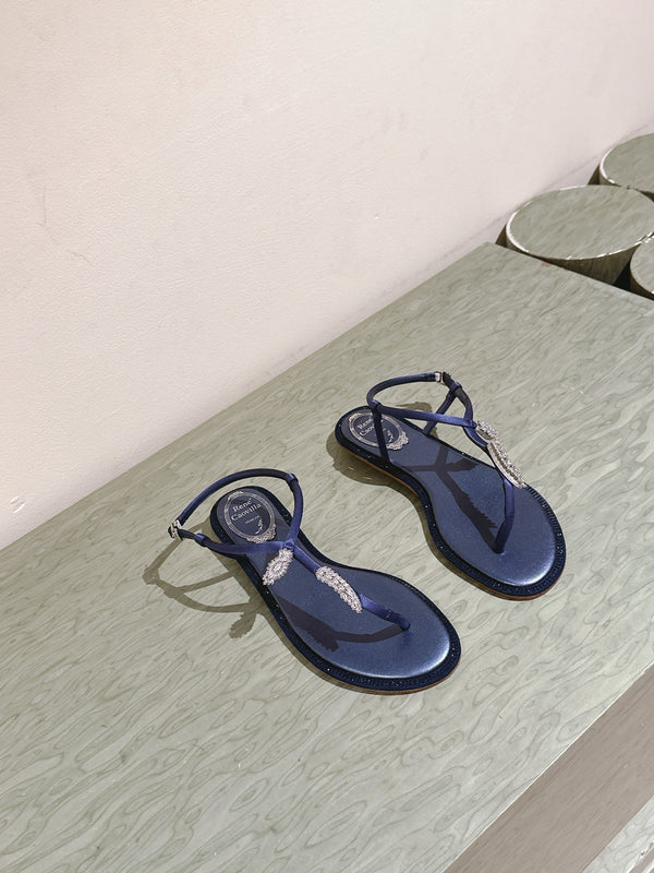 RC 25 Thong Snake-Shaped Diamond Black Silk Rhinestones 268069