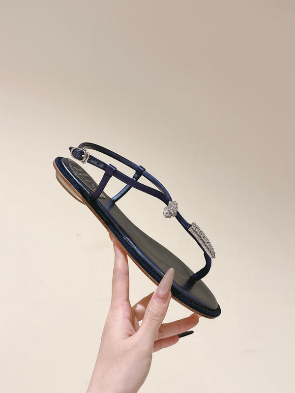 RC 25 Thong Snake-Shaped Diamond Black Silk Rhinestones 268069