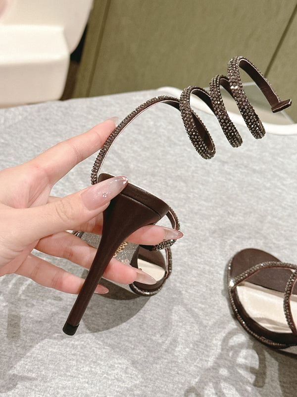 RC 25 Snake-Shaped Charming Brown Silk Rhinestones 268049