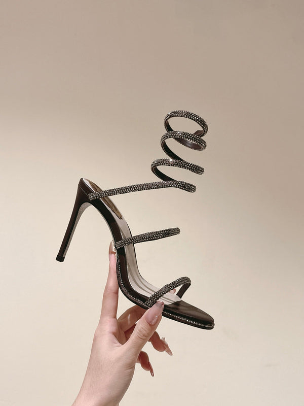 RC 25 Snake-Shaped Charming Brown Silk Rhinestones 268049