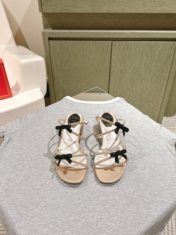 RC 25 Diamond Bow Attached High Heeled Pink Nude Silk Rhinestones 268054