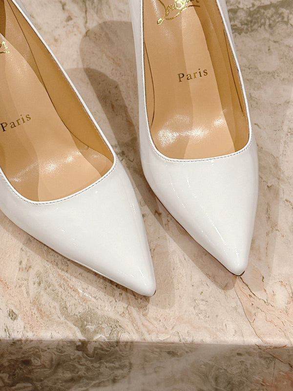 CL 25s So Kate Pumps 95mm White Patent Leather 446678