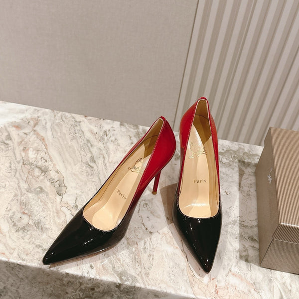 CL 25s So Kate Pumps 95mm Black Mix Red Patent Leather 446679