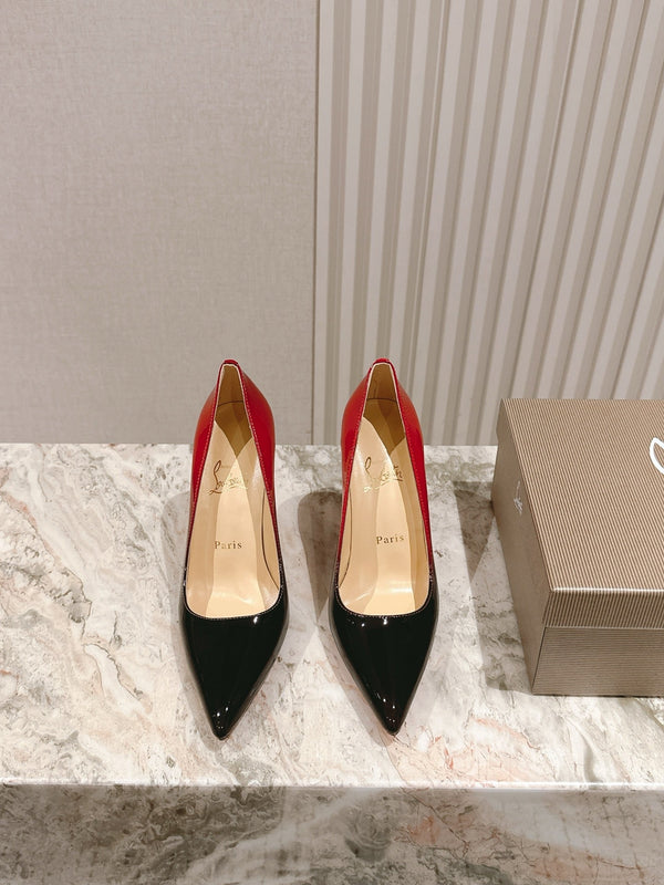 CL 25s So Kate Pumps 95mm Black Mix Red Patent Leather 446679