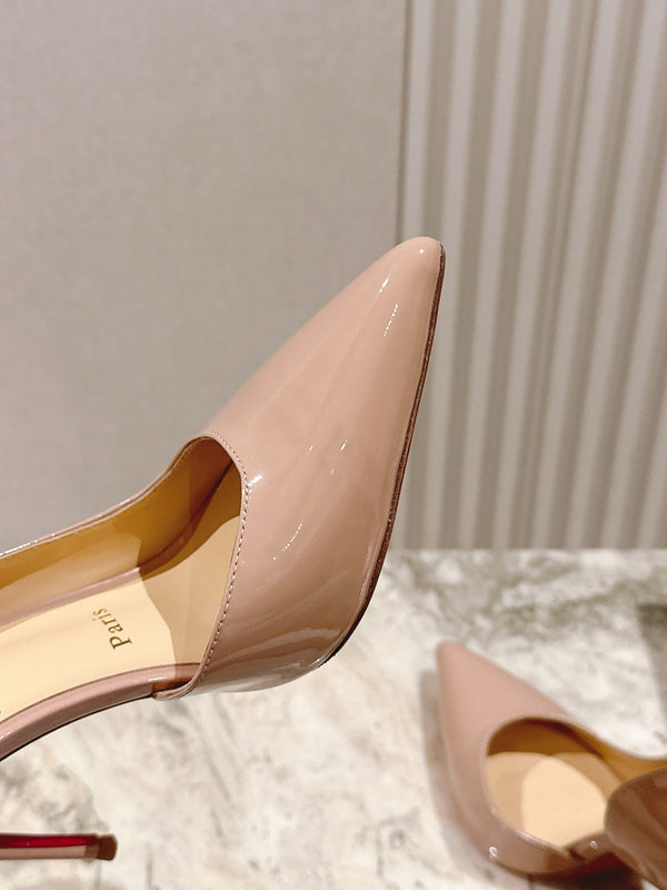 CL 25s Iriza Pumps 95mm Beige Patent Leather 446685