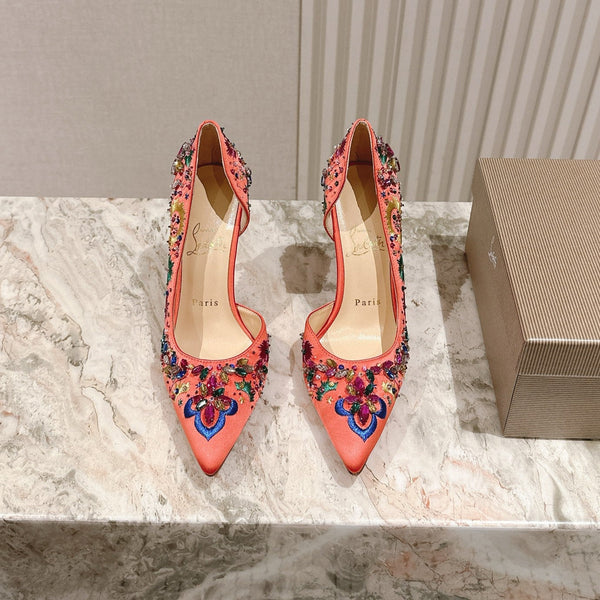 CL 25 Embellished Pumps Red Imported Original Special 346314
