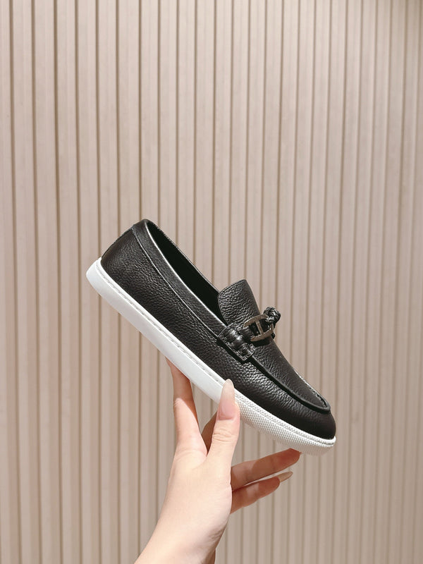 HM 25s Ignacio Loafer Black Grain Leather Rubber 445335