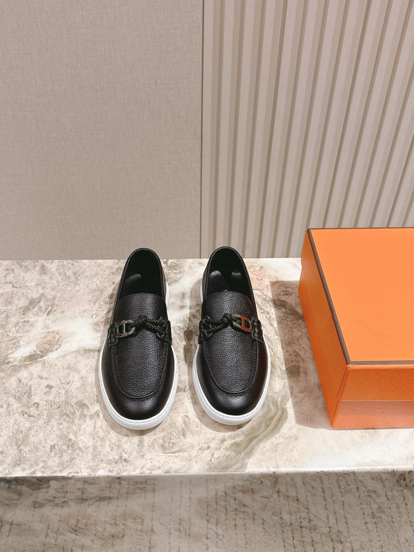 HM 25s Ignacio Loafer Black Grain Leather Rubber 445335