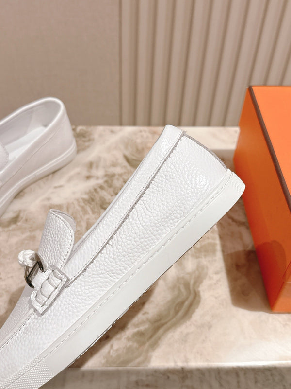 HM 25s Ignacio Loafer White Grain Leather Rubber 445336