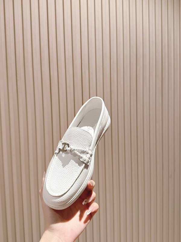 HM 25s Ignacio Loafer White Grain Leather Rubber 445336