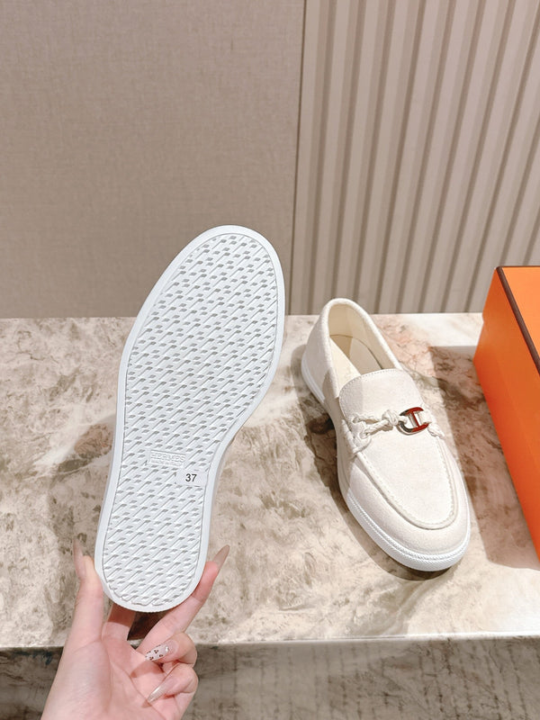 HM 25s Ignacio Loafer White Suede Rubber 445339