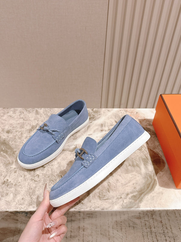 HM 25s Ignacio Loafer Blue Gray Suede Rubber 445349