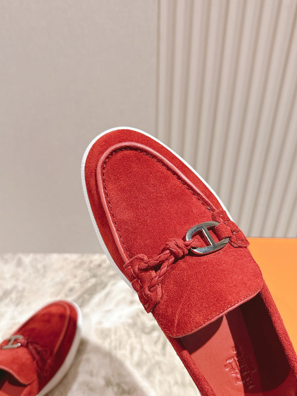 HM 25s Ignacio Loafer Red Suede Rubber 445351