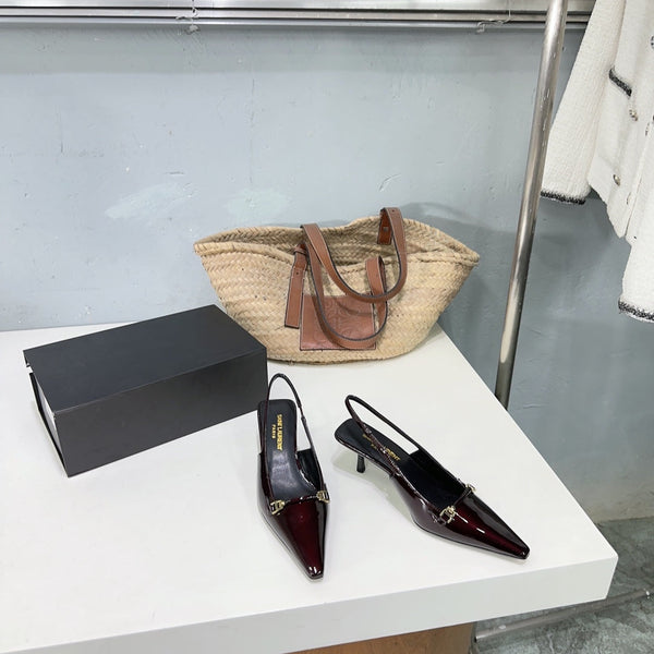 SL CARINE SLINGBACKS PUMP 60 WINE CALFSKIN