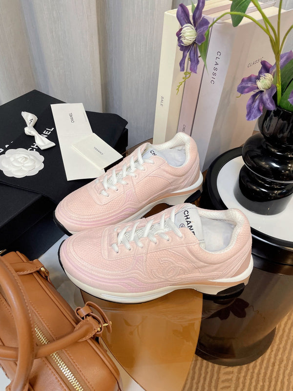cc classic sneaker pink fabric calfskin