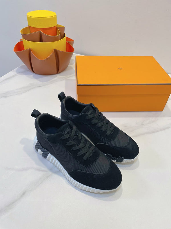 HM Bouncing sneaker Black mix White Fabric with Suede 212277