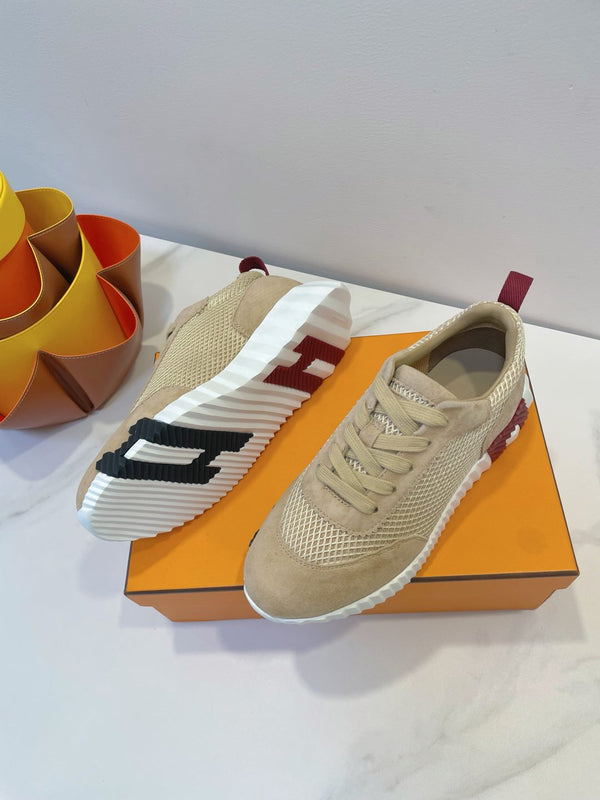 HM Bouncing sneaker Tortilla Brown Fabric with Suede 212282