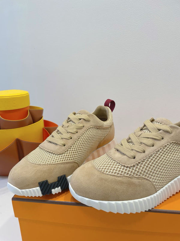 HM Bouncing sneaker Tortilla Brown Fabric with Suede 212282