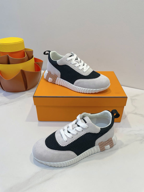 HM Bouncing sneaker Beige Gray mix Black Fabric with Suede 212284