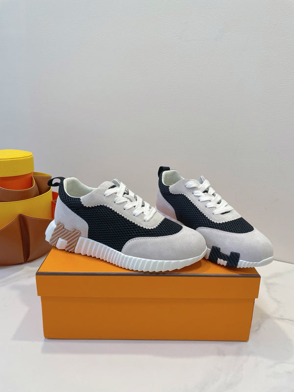 HM Bouncing sneaker Beige Gray mix Black Fabric with Suede 212284