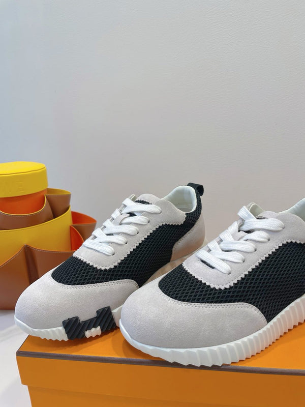 HM Bouncing sneaker Beige Gray mix Black Fabric with Suede 212284