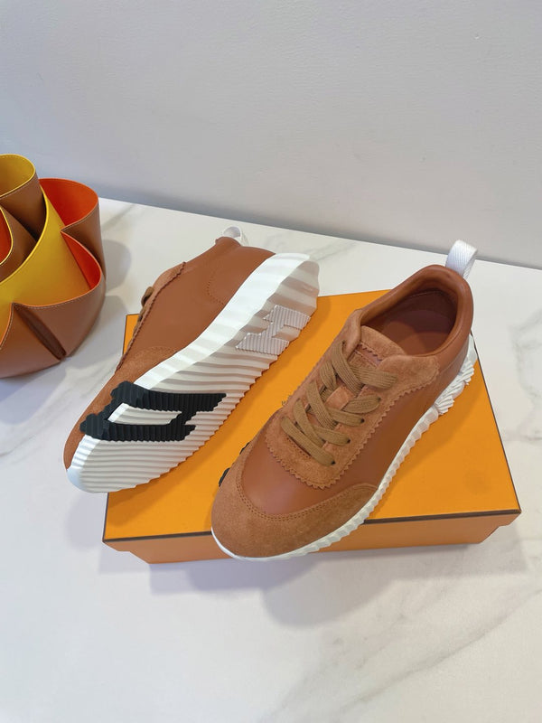 HM Bouncing sneaker Bronze Brown Calfskin and Suede 212287