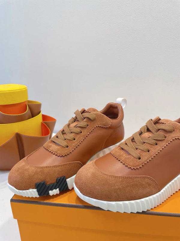 HM Bouncing sneaker Bronze Brown Calfskin and Suede 212287