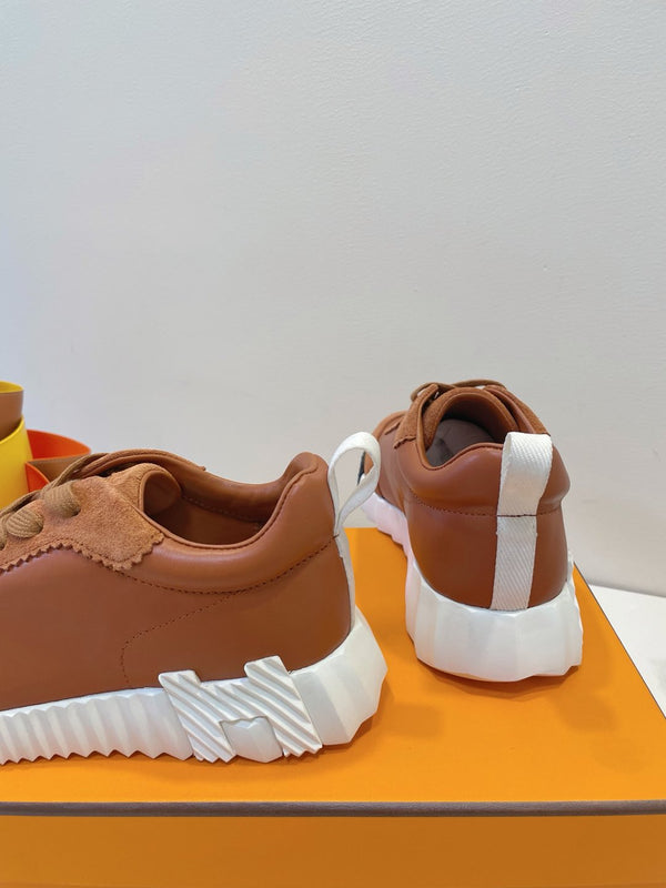 HM Bouncing sneaker Bronze Brown Calfskin and Suede 212287